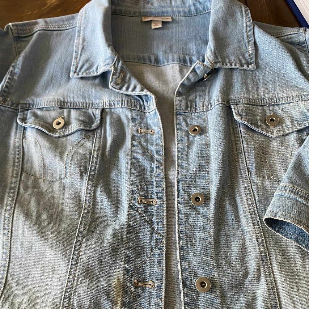 db established 1962 WOMEN'S 2X LIGHT BLUE JEAN JACKET